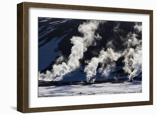 Geothermal steam vents, Hverir, Iceland.-Bill Young-Framed Photographic Print