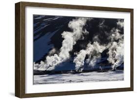 Geothermal steam vents, Hverir, Iceland.-Bill Young-Framed Photographic Print