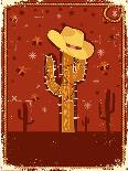 Cowboy Christmas Card with Boot and Holiday Decoration.Vintage Poster-GeraKTV-Art Print