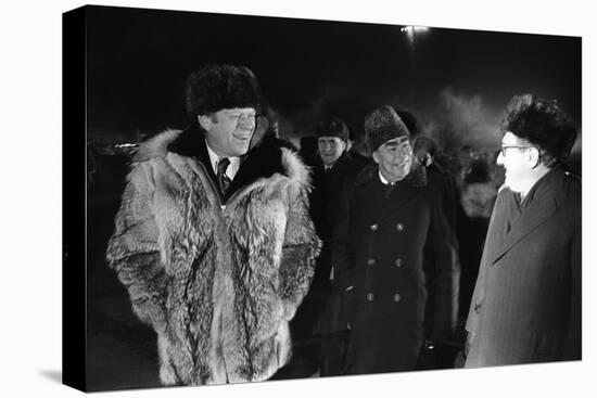 Gerald Ford, Leonid Brezhnev, and Henry Kissinger at Vladivostok Summit, 1974-null-Stretched Canvas