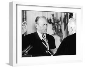 Gerald Ford Takes the Oath of Office as the 38th President of the United States-null-Framed Photo
