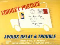 Correct Postage Avoids Delay and Trouble-Gerald Parkinson-Mounted Art Print