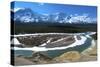 Geraldine Peak and the Athabasca River in Jasper National Park, Alberta, Canada-Richard Wright-Stretched Canvas