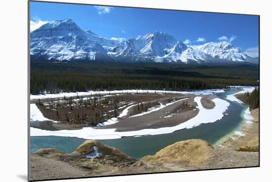 Geraldine Peak and the Athabasca River in Jasper National Park, Alberta, Canada-Richard Wright-Mounted Photographic Print