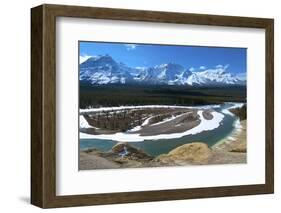 Geraldine Peak and the Athabasca River in Jasper National Park, Alberta, Canada-Richard Wright-Framed Photographic Print