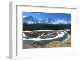 Geraldine Peak and the Athabasca River in Jasper National Park, Alberta, Canada-Richard Wright-Framed Photographic Print