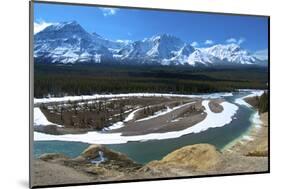 Geraldine Peak and the Athabasca River in Jasper National Park, Alberta, Canada-Richard Wright-Mounted Photographic Print