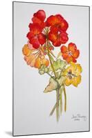 Geranium and Nasturtiums, 2014-Joan Thewsey-Mounted Giclee Print