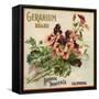 Geranium Brand - California - Citrus Crate Label-Lantern Press-Framed Stretched Canvas