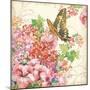 Geranium & Butterflies-Julie Paton-Mounted Art Print