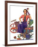 "Geranium Gardener,"May 1, 1937-W.D. Stevens-Framed Giclee Print