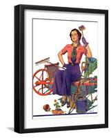 "Geranium Gardener,"May 1, 1937-W.D. Stevens-Framed Giclee Print