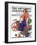 "Geranium Gardener," Saturday Evening Post Cover, May 1, 1937-W.D. Stevens-Framed Giclee Print