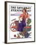 "Geranium Gardener," Saturday Evening Post Cover, May 1, 1937-W.D. Stevens-Framed Giclee Print