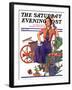 "Geranium Gardener," Saturday Evening Post Cover, May 1, 1937-W.D. Stevens-Framed Giclee Print