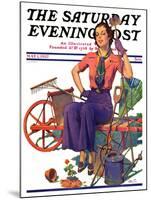 "Geranium Gardener," Saturday Evening Post Cover, May 1, 1937-W.D. Stevens-Mounted Giclee Print