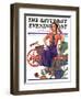 "Geranium Gardener," Saturday Evening Post Cover, May 1, 1937-W.D. Stevens-Framed Giclee Print