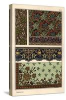 Geranium motif in wallpaper, border and fabric patterns.-null-Stretched Canvas