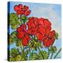 Geranium-Joan Thewsey-Stretched Canvas