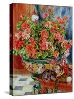 Geraniums and Cats, 1881-Pierre-Auguste Renoir-Stretched Canvas
