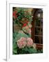 Geraniums and Hydrangea by Doorway, Chateau de Cercy, Burgundy, France-Lisa S. Engelbrecht-Framed Photographic Print