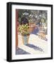 Geraniums and New Chairs-Lucy Willis-Framed Art Print