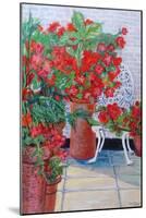 Geraniums and Petunias on the Terrace, 2011-Joan Thewsey-Mounted Giclee Print