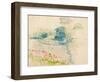 Geraniums by the Lake, 1893 (W/C on Paper)-Berthe Morisot-Framed Giclee Print