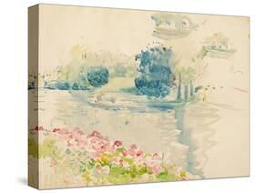Geraniums by the Lake, 1893 (W/C on Paper)-Berthe Morisot-Stretched Canvas
