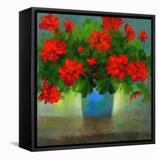 Geraniums I-Sheila Finch-Framed Stretched Canvas