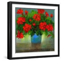 Geraniums I-Sheila Finch-Framed Art Print