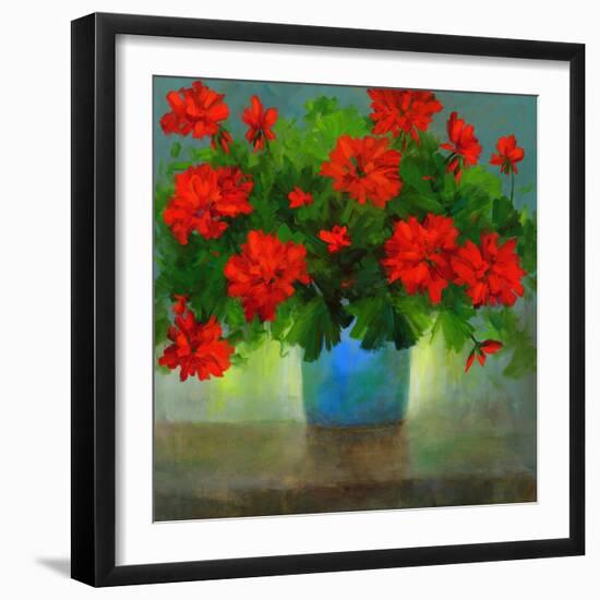 Geraniums I-Sheila Finch-Framed Art Print