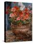 Geraniums in a Copper Basin, 1880 by Renoir-Pierre Auguste Renoir-Stretched Canvas