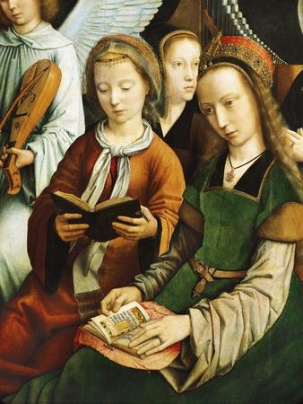 Saint Barbara and Saint Cecilia Reading, Detail from Virgin Among Virgins, 1460