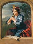 Young Man Playing the Flute-Gerard Hoet-Mounted Giclee Print