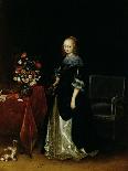 Lady in a Golden Dress in Front of a Bed with Red Curtains, C. 1655-Gerard ter Borch-Giclee Print