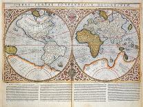 Double Hemisphere World Map, 1587-Gerardus Mercator-Stretched Canvas