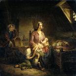 A Rich Lady Visits a Poor Family-Gerardus Terlaak-Art Print