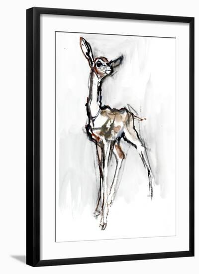 Gerenuk fawn, Sarara, 2018,-Mark Adlington-Framed Giclee Print