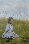 Girl in a flower meadow, circa 1885-Gerhard Peter Frantz Vilhelm Munthe-Giclee Print