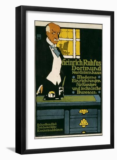 German Advertisement for an Office Furniture Handler in Dortmund, Printed by Hollerbaum and…-Hans Rudi Erdt-Framed Premium Giclee Print