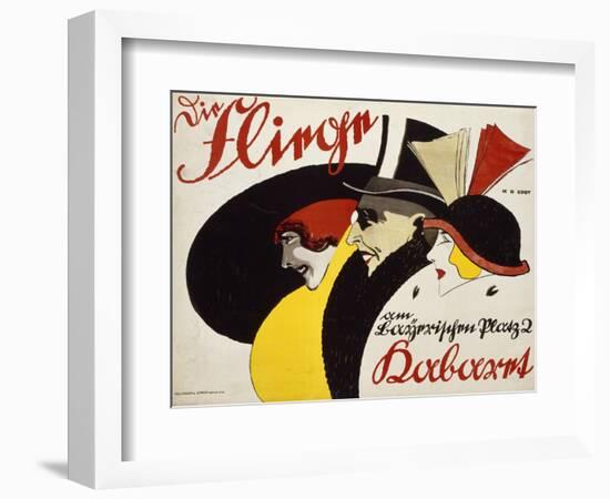 German Advertisement for the Cabaret 'Die Fliege' in Berlin, Printed by Hollerbaum and Schmidt,…-Hans Rudi Erdt-Framed Giclee Print