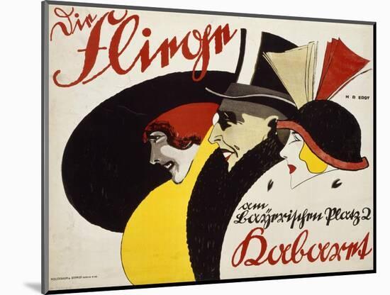 German Advertisement for the Cabaret 'Die Fliege' in Berlin, Printed by Hollerbaum and Schmidt,…-Hans Rudi Erdt-Mounted Giclee Print