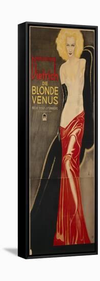 German Advertisement for the Film 'Blonde Venus'-null-Framed Stretched Canvas