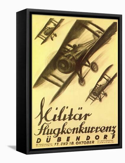 German Air Show Poster with Biplanes-null-Framed Stretched Canvas