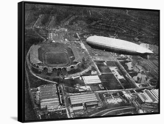 German Airship 'Graf Zeppelin' Flying over Wembley During the Fa Cup Final, London, 1930-null-Framed Stretched Canvas