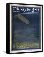 German Airship Hovers Menacingly Over Paris-Rodolf Czerny-Framed Stretched Canvas