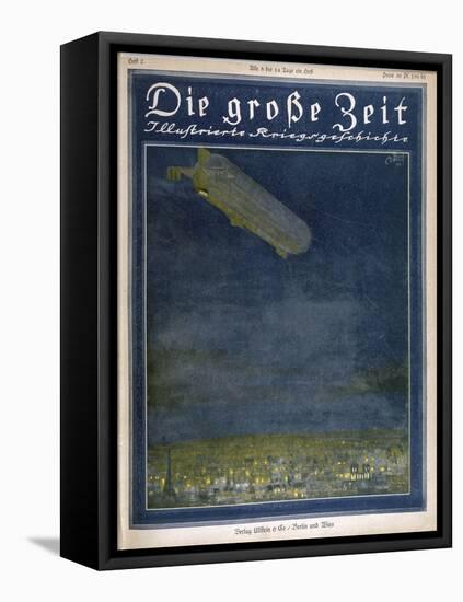 German Airship Hovers Menacingly Over Paris-Rodolf Czerny-Framed Stretched Canvas
