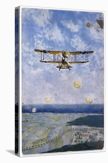 German "Albatros" Fighter is Fired on from the Enemy Lines-F. Schulz-kuhn-Stretched Canvas