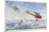 German "Albatros" is Pursued by Two British Aircraft-Roderic Hill-Mounted Art Print